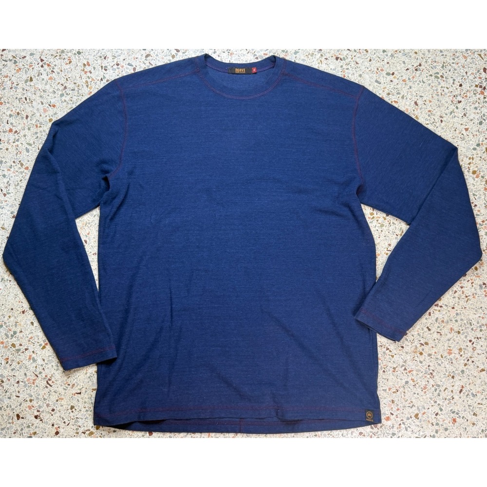 Agave Standard Fit Men's Blue Long Sleeve Crewneck Shirt Size XL